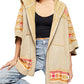 Suéter PONCHO com capuz e manga 3/4 feminino Free People, marrom, tamanho X-S
