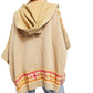 Suéter PONCHO com capuz e manga 3/4 feminino Free People, marrom, tamanho X-S