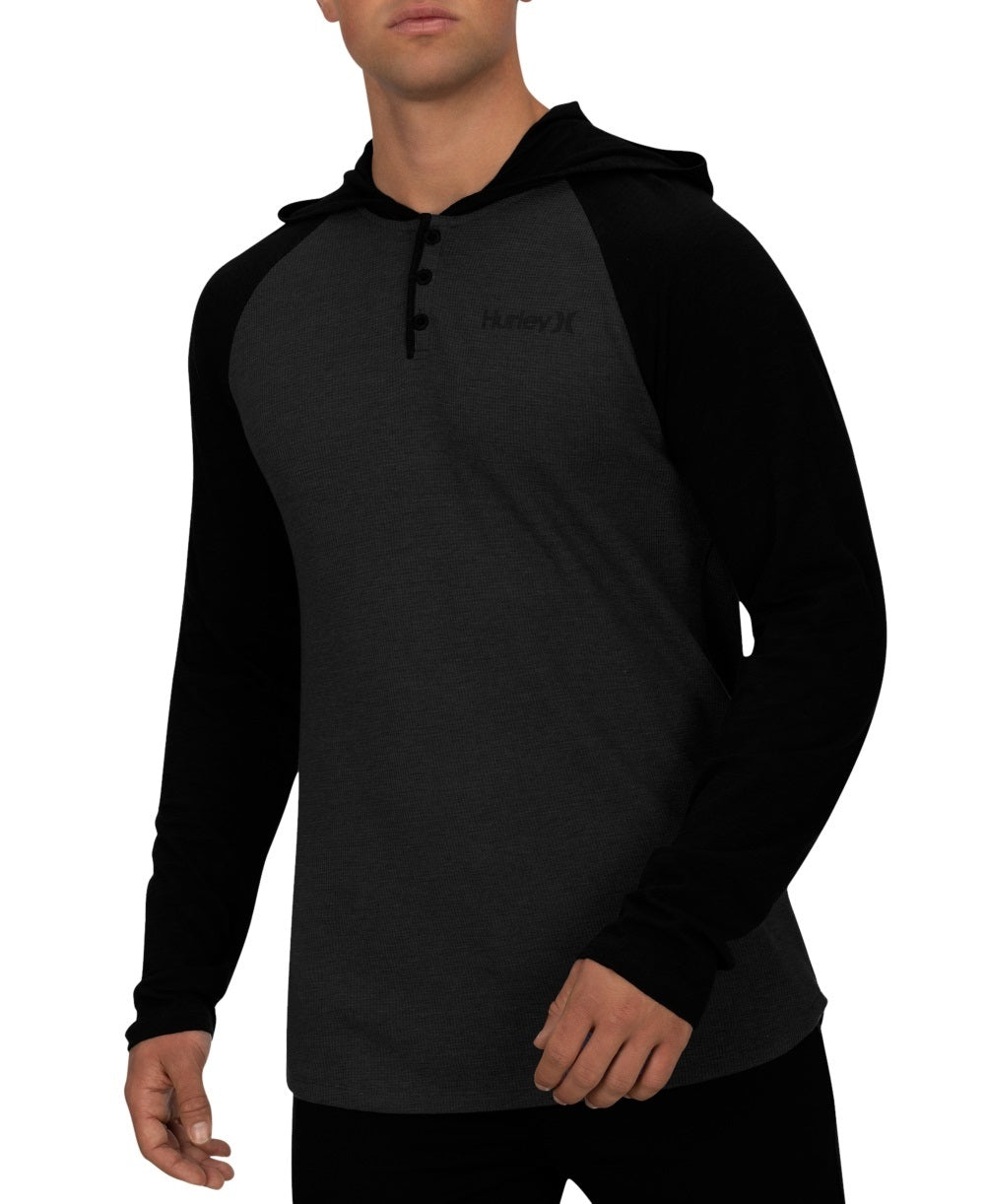 Moletom com capuz térmico Hurley Colorblocked masculino, cinza, tamanho XX-G