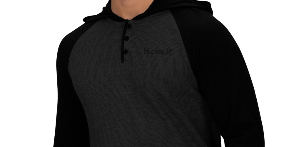 Moletom com capuz térmico Hurley Colorblocked masculino, cinza, tamanho XX-G