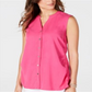 Blusa sem mangas com amarração lateral feminina Style &amp; Co, rosa, tamanho pequeno M