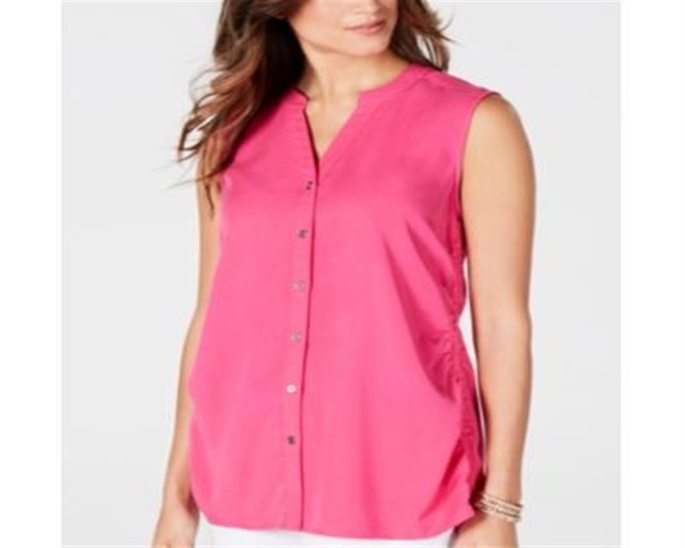Blusa sem mangas com amarração lateral feminina Style &amp; Co, rosa, tamanho pequeno M