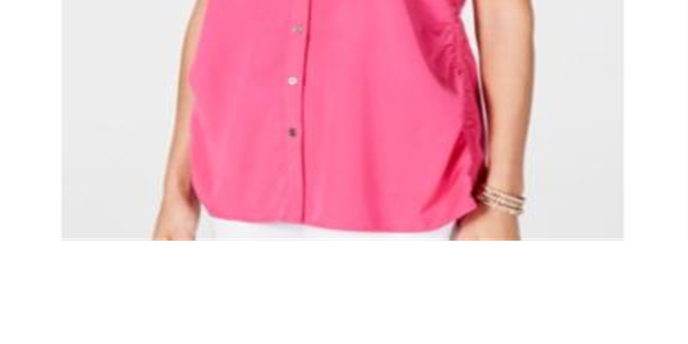 Blusa sem mangas com amarração lateral feminina Style &amp; Co, rosa, tamanho pequeno M