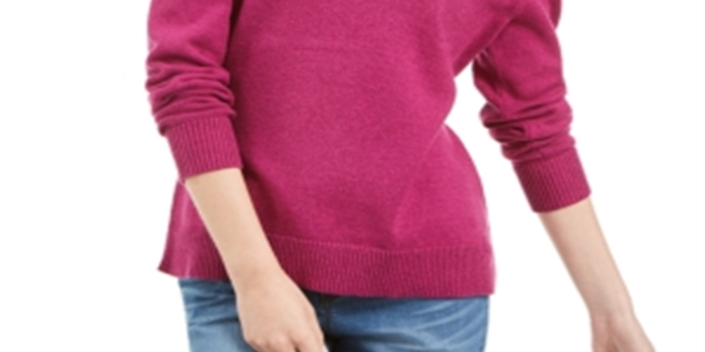 Karen Scott Suéter Feminino de Algodão Marmorizado com Gola Xale Roxo Tamanho P