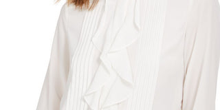 Blusa Calvin Klein Feminina Manga Longa Branca Tamanho Pequeno Grande