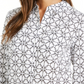 Camisa feminina Charter Club com mangas curtas e estampadas, tamanho X-G, branca