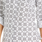 Camisa feminina Charter Club com mangas curtas e estampadas, tamanho X-G, branca