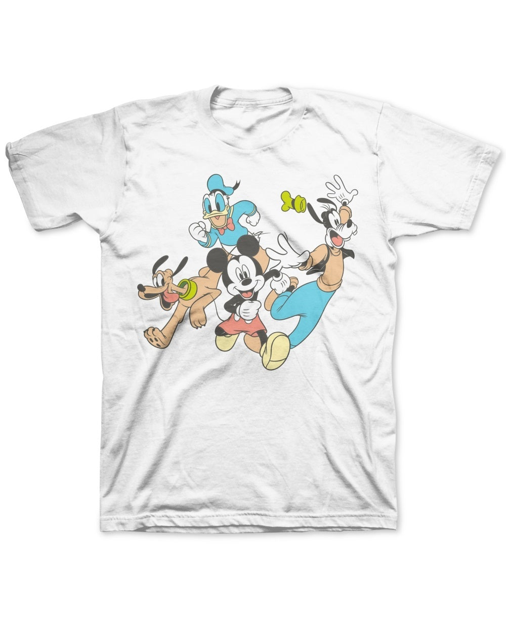Camiseta infantil Disney Little Boy's Crew, branca, tamanho 4