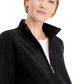 Jaqueta de lã feminina Karen Scott Sport Zip Up Zeroproof, preta, tamanho pequeno