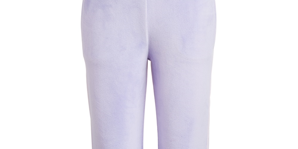 Calça de moletom de veludo com fita lateral para meninas da Ideology Toddler, roxa, tamanho 2T