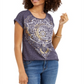 Camiseta feminina com estampa gráfica Style &amp; Co, azul-marinho, tamanho X-S
