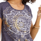 Camiseta feminina com estampa gráfica Style &amp; Co, azul-marinho, tamanho X-S