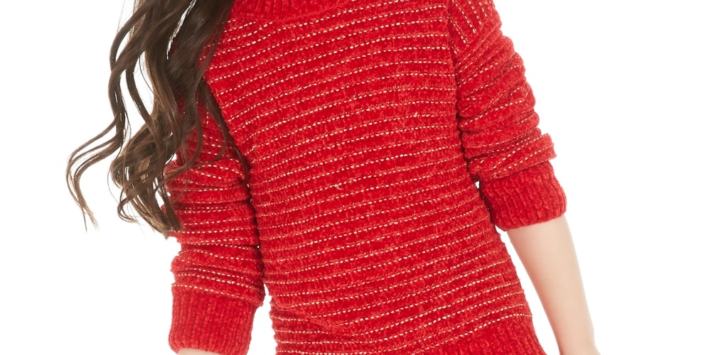 Suéter recortado de chenille para meninas Epic Threads, tamanho 2T, vermelho