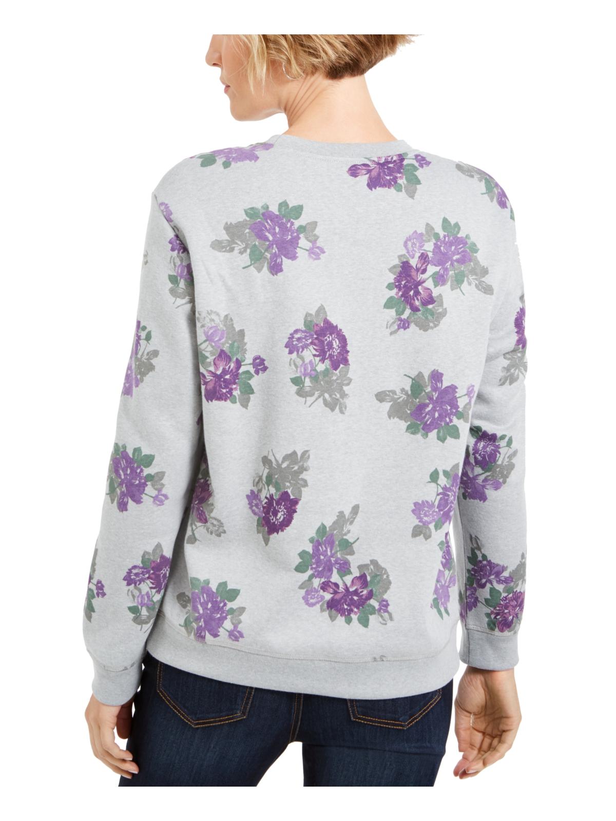 Karen Scott Moletom feminino com estampa floral cinza floral tamanho X-S