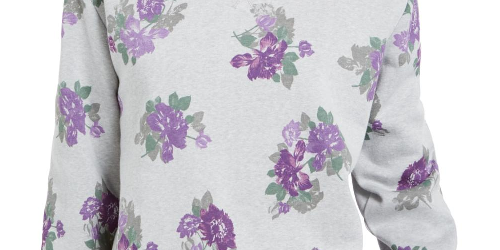Karen Scott Moletom feminino com estampa floral cinza floral tamanho X-S