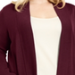 Cardigan feminino JM Collection com mangas abotoadas e botões, tamanho Cherry Pie 0X