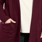Cardigan feminino JM Collection com mangas abotoadas e botões, tamanho Cherry Pie 0X