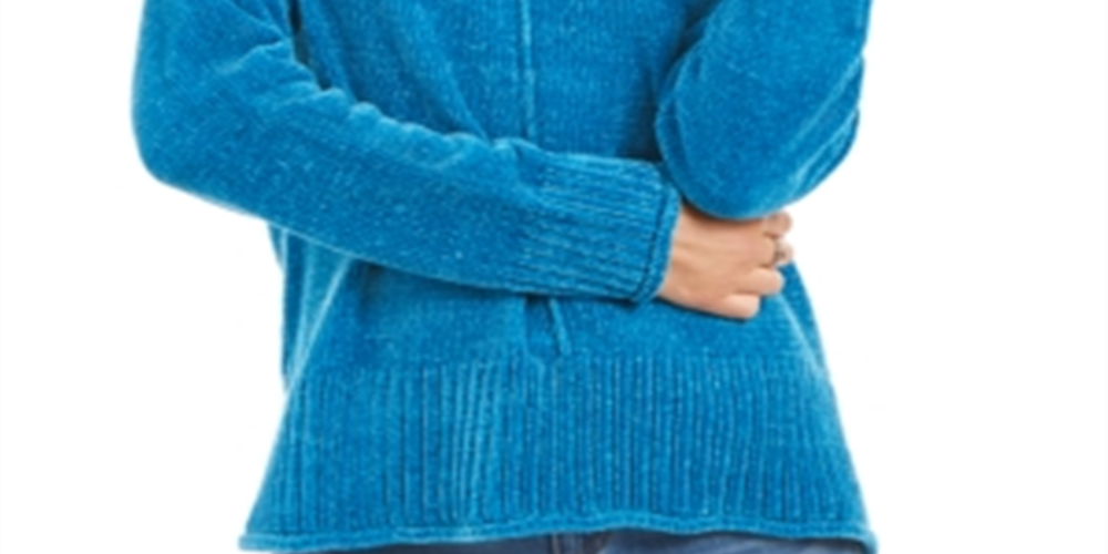 Suéter chenille feminino Style &amp; Co azul tamanho pequeno G