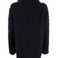Suéter feminino estilo &amp; co com gola alta e forro de lã sintética sherpa, preto, tamanho pequeno e pequeno