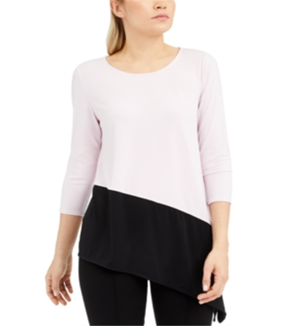 Blusa feminina Alfani Colorblock assimétrica rosa, tamanho XX-G