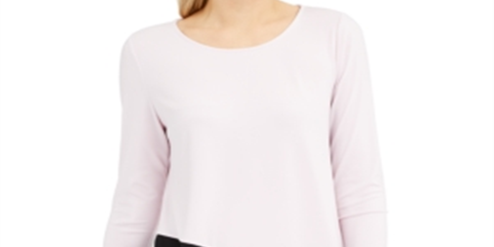 Blusa feminina Alfani Colorblock assimétrica rosa, tamanho XX-G