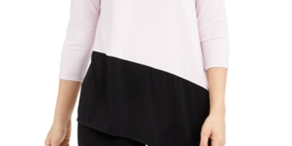 Blusa feminina Alfani Colorblock assimétrica rosa, tamanho XX-G