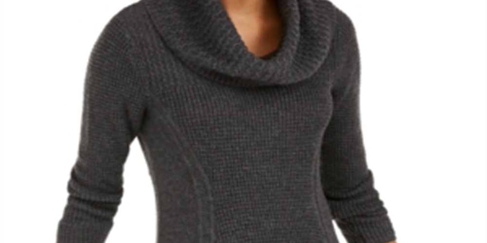 Suéter túnica com gola alta feminino Style &amp; Co, cinza, tamanho pequeno P