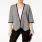 Cardigan feminino Alfani com frente drapeada cinza, tamanho pequeno e pequeno