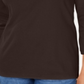 Blusa feminina Karen Scott com botões e gola xale de algodão, tamanho grande, chocolate