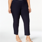 Calça curta justa e emagrecedora Charter Club feminina, tamanho 14W, azul