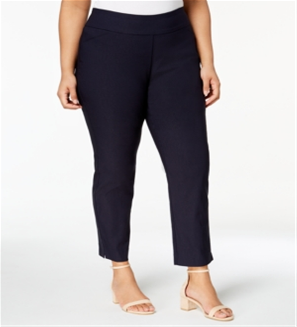 Calça curta justa e emagrecedora Charter Club feminina, tamanho 14W, azul