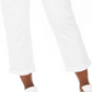 Calça jeans feminina estilo curvilíneo com punho e corte estilo namorada, branca, tamanho 2