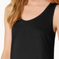 Regata feminina Maison Jules com decote redondo, preta, tamanho médio