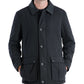 Sobretudo masculino London Fog com zíper, preto, tamanho grande