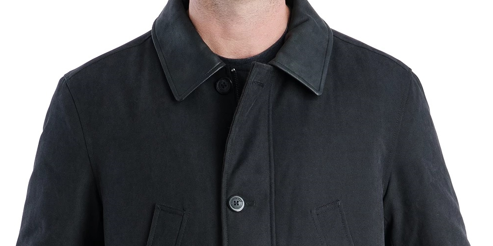 Sobretudo masculino London Fog com zíper, preto, tamanho grande