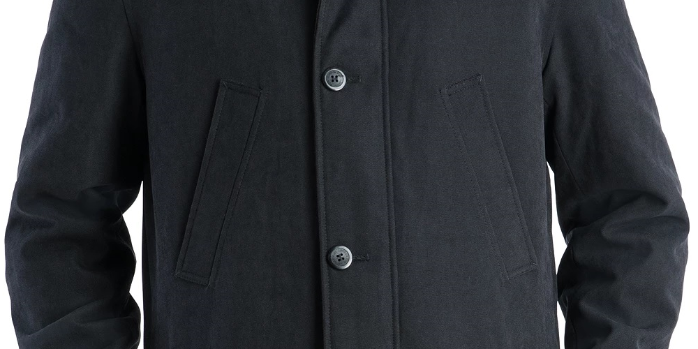 Sobretudo masculino London Fog com zíper, preto, tamanho grande