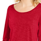 Top de chiffon feminino Style &amp; Co, vermelho, tamanho médio