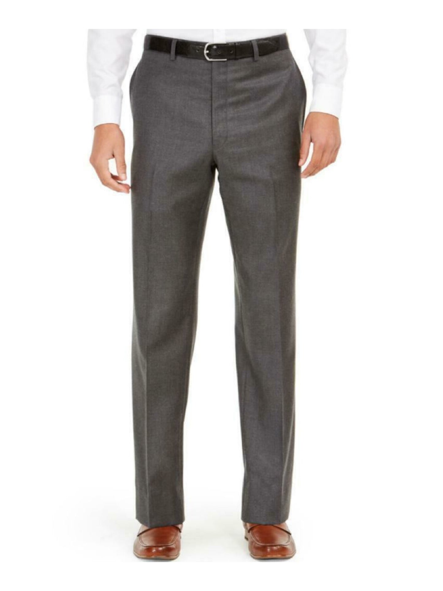 Calça social masculina Ralph Lauren, flanela, mistura de lã, cinza, tamanho 40x30