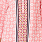 Top feminino estampado com decote dividido e manga 3/4, tamanho XX-G, rosa, Charter Club
