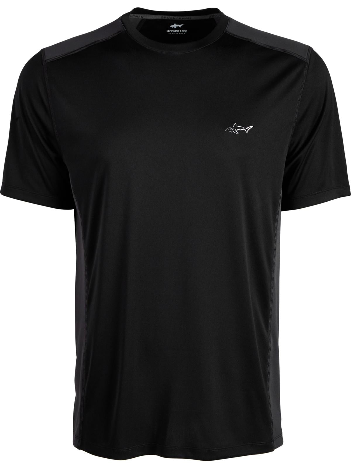 Attack Life Camiseta esportiva masculina de gola redonda e manga curta, preta, tamanho pequeno