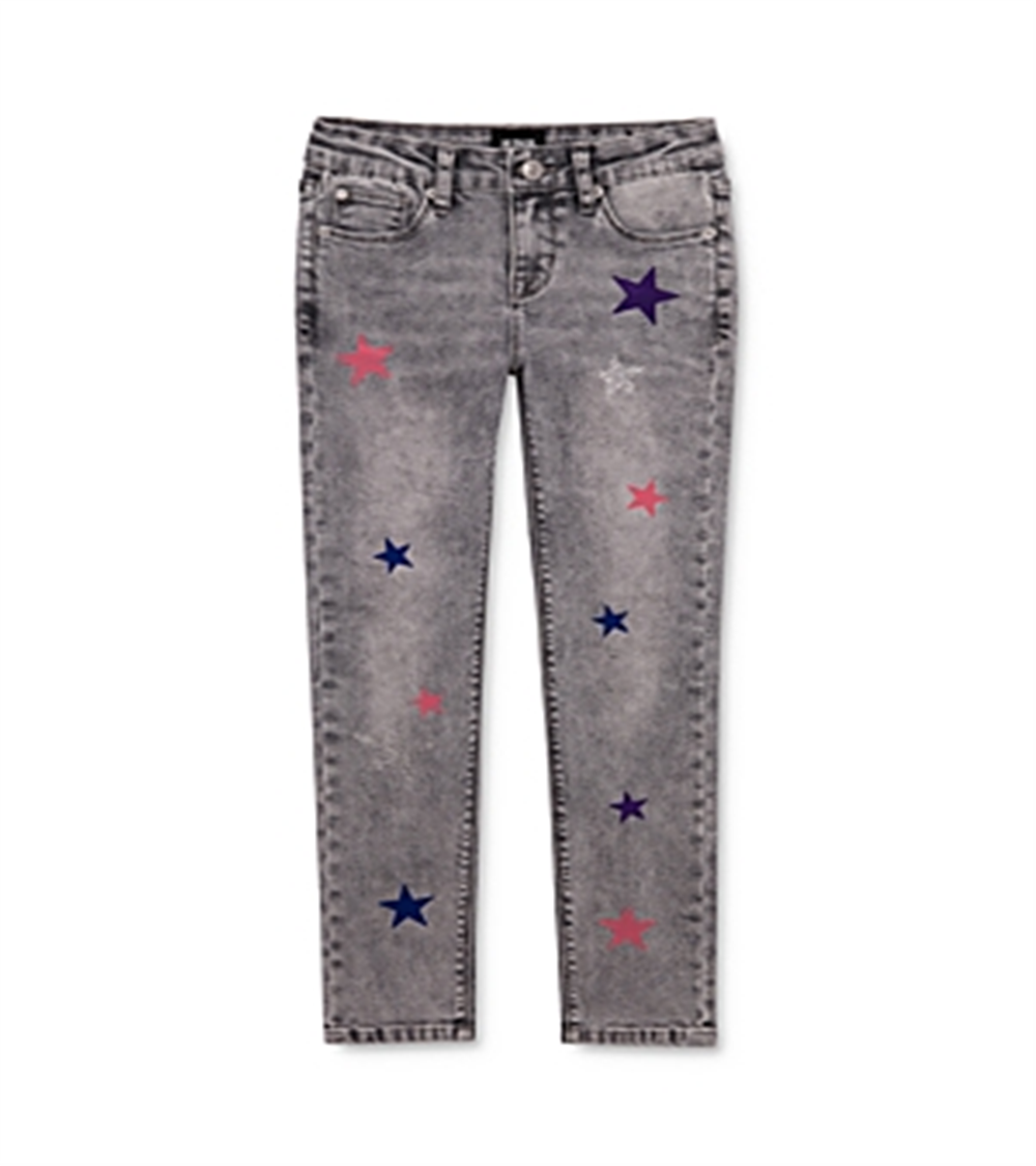 Calça jeans skinny Hudson Girl's Sheena Glitter Star, cinza, tamanho 14