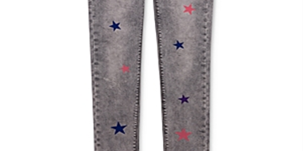 Calça jeans skinny Hudson Girl's Sheena Glitter Star, cinza, tamanho 14
