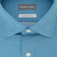 Camisa social masculina Michael Kors com gola estampada e azul, tamanho 18x36x37