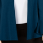 Cardigan feminino Alfani com manga amarrada e azul-petróleo, tamanho pequeno P