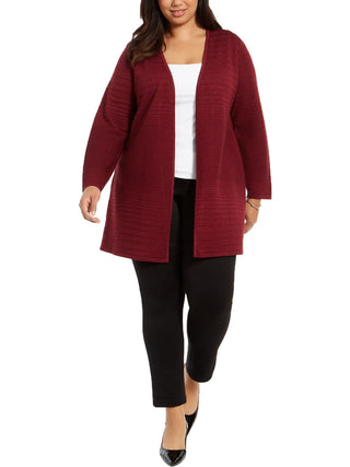 Cardigan listrado metálico brilhante Alfani feminino Berry Jam tamanho 0X
