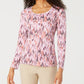 Karen Scott Blusa Feminina Estampada Aquarela Vermelha Tamanho P