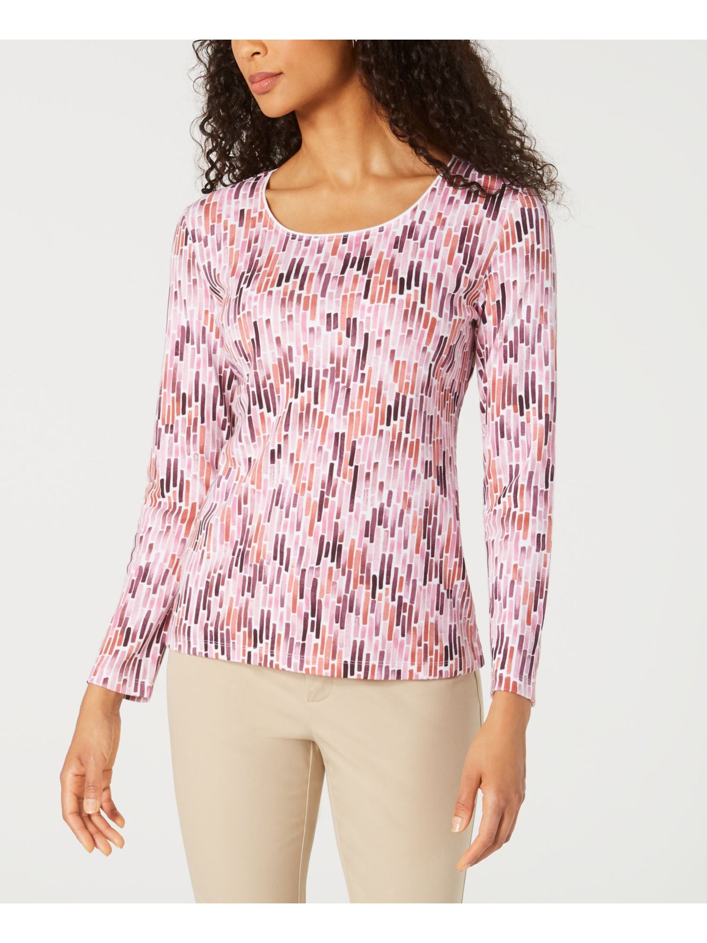 Karen Scott Blusa Feminina Estampada Aquarela Vermelha Tamanho P