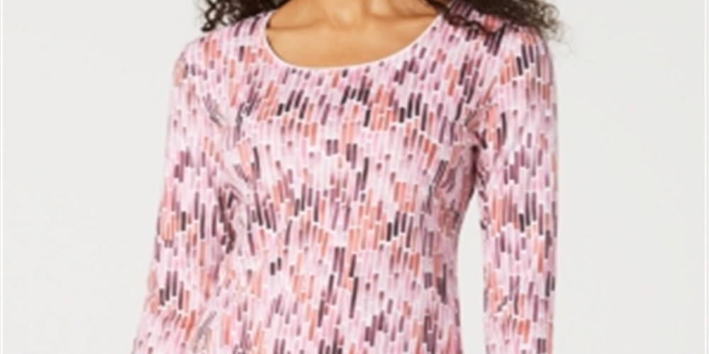 Karen Scott Blusa Feminina Estampada Aquarela Vermelha Tamanho P