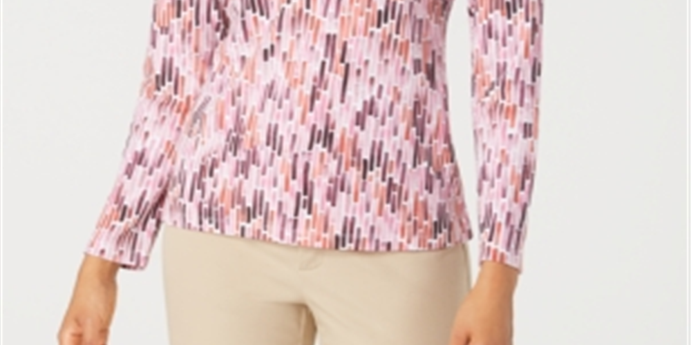 Karen Scott Blusa Feminina Estampada Aquarela Vermelha Tamanho P