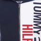 Tommy Hilfiger Big Boy's Lawrence Moletom com capuz e zíper com logo e bloco de cores, azul, tamanho M
